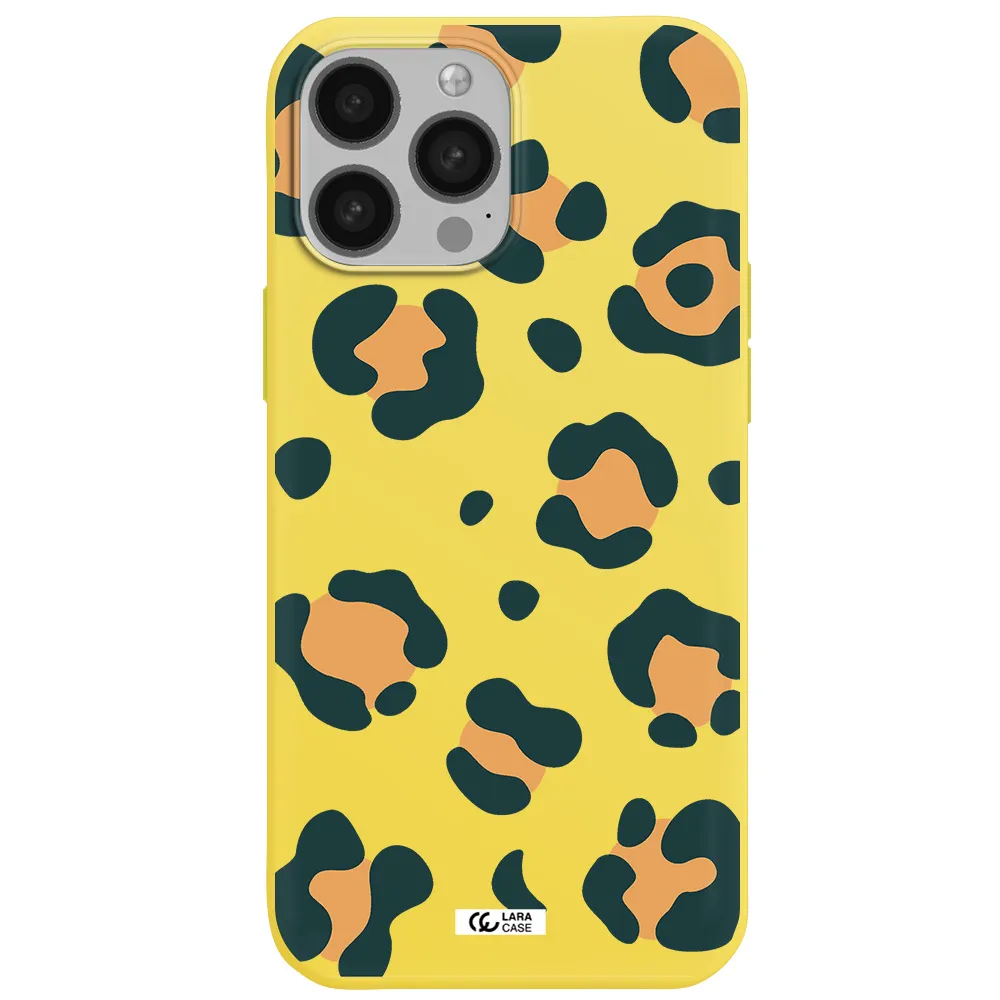 Toon Leopard Apple iPhone 13 Pro Silicone canary yellow Case