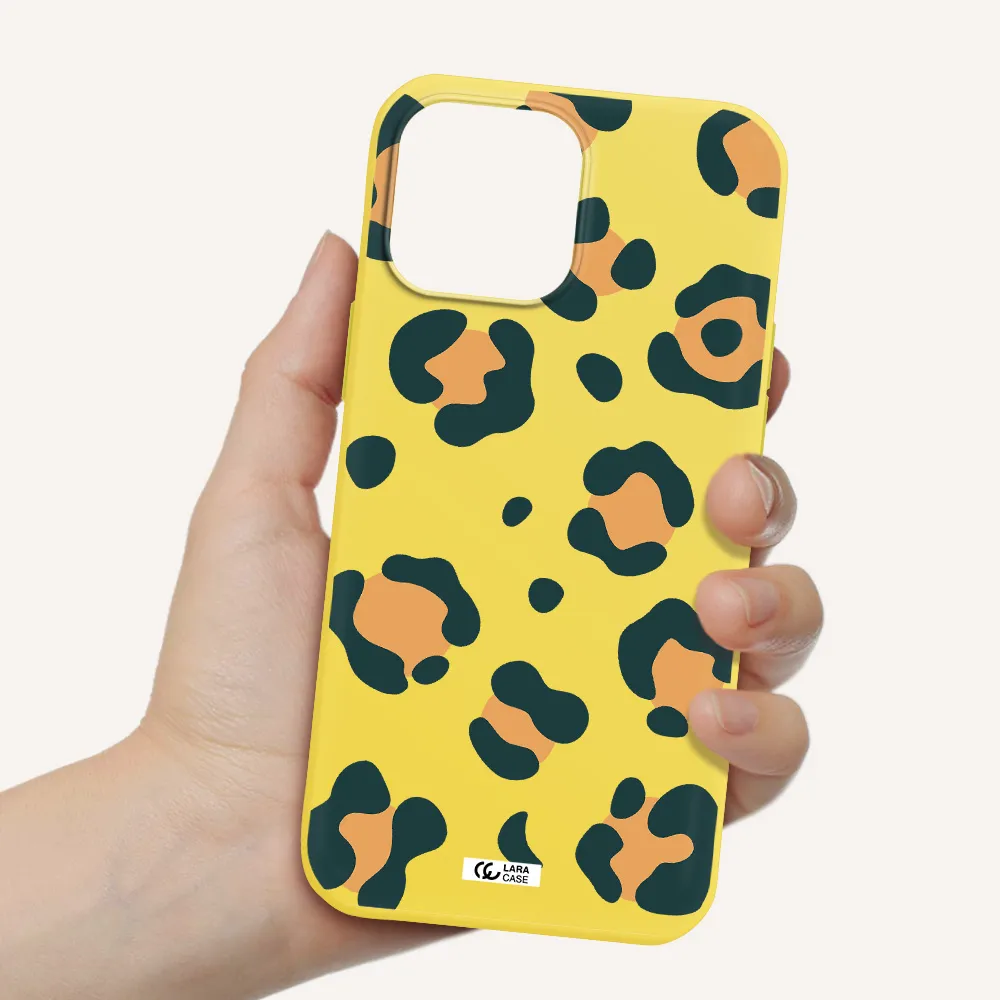 Toon Leopard Apple iPhone 13 Pro Silicone canary yellow Case