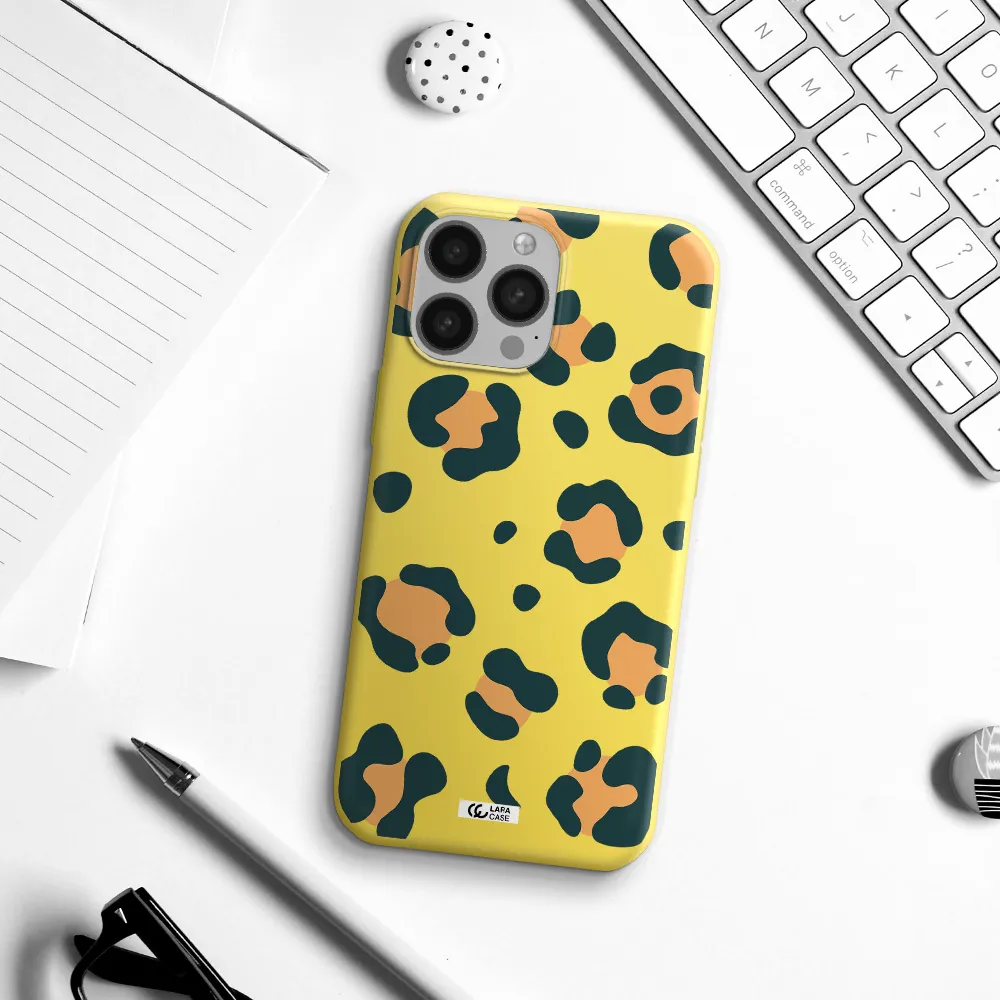 Toon Leopard Apple iPhone 13 Pro Silicone canary yellow Case