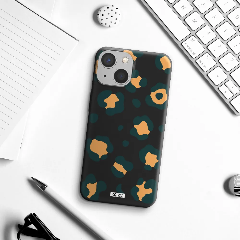 Toon Leopard Apple iPhone 13 Silicone black Case