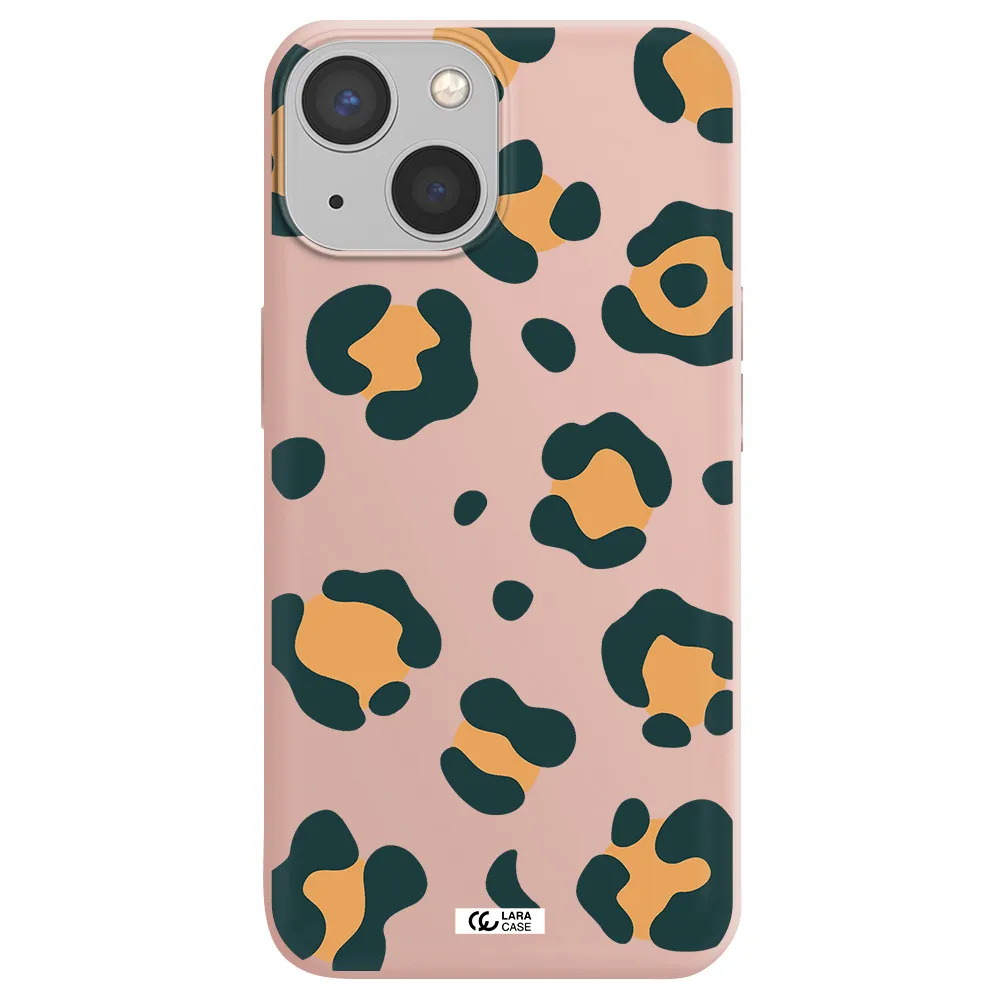 Toon Leopard Apple iPhone 13 Silicone pastel pink Case