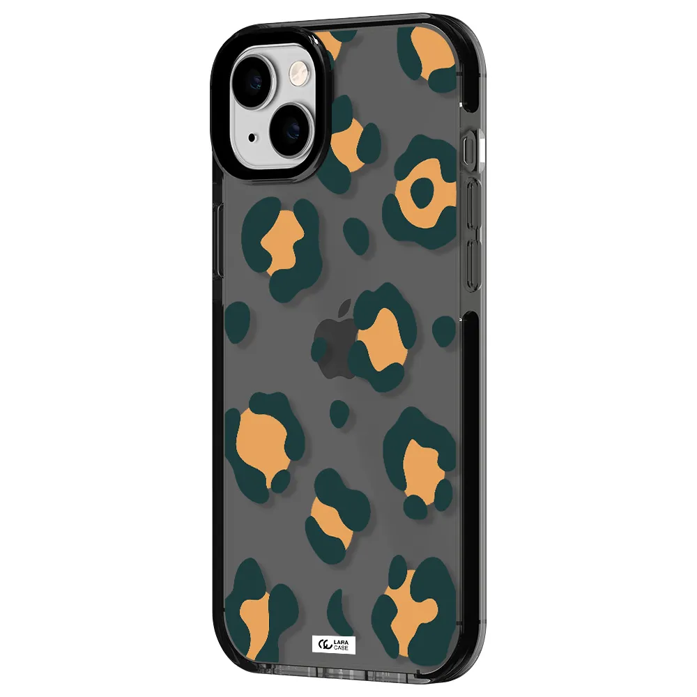 Toon Leopard Apple iPhone 14 plus impact Smoke Black Case