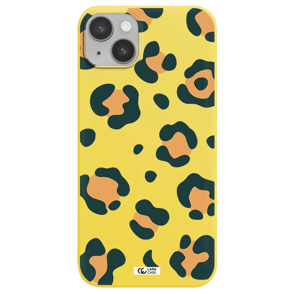 Toon Leopard Apple iPhone 14 plus Silicone canary yellow Case