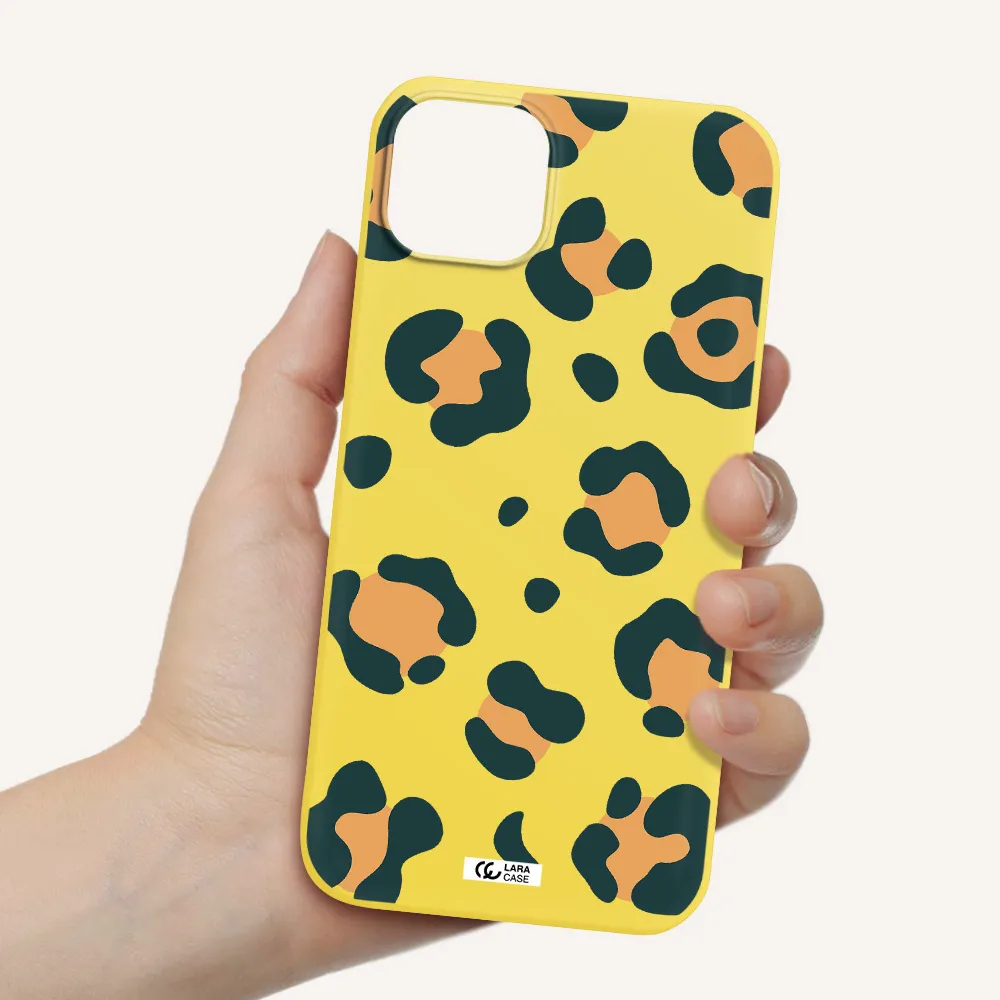 Toon Leopard Apple iPhone 14 plus Silicone canary yellow Case