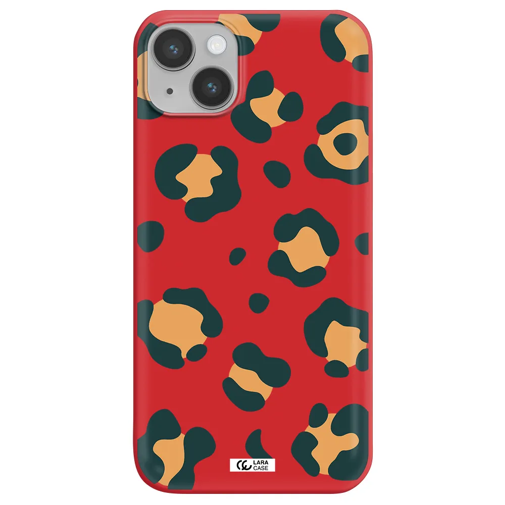 Toon Leopard Apple iPhone 14 plus Silicone Imperial Red Case