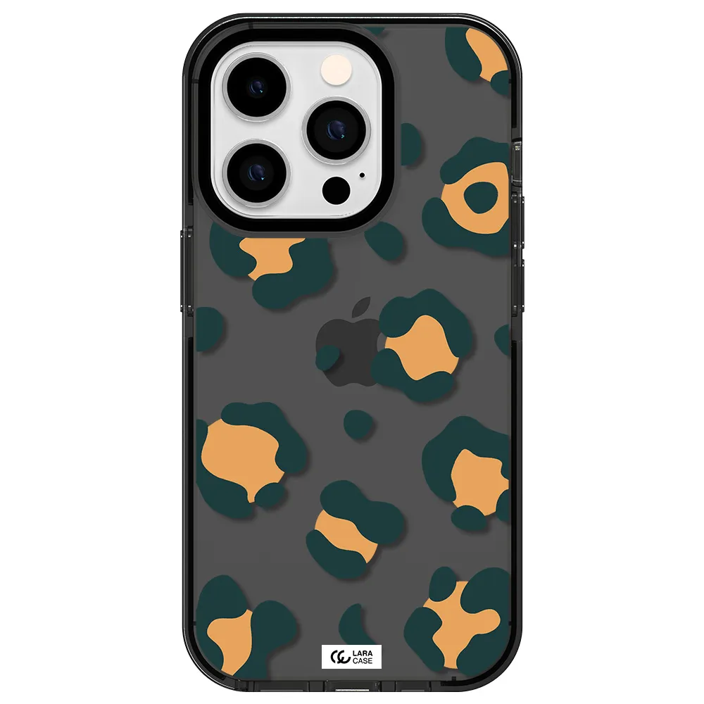 Toon Leopard Apple iPhone 14 pro impact Smoke Black Case