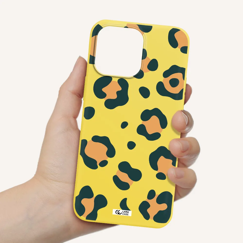 Toon Leopard Apple iPhone 14 pro max Silicone canary yellow Case
