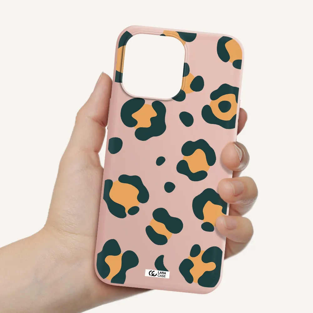 Toon Leopard Apple iPhone 14 pro Silicone pastel pink Case