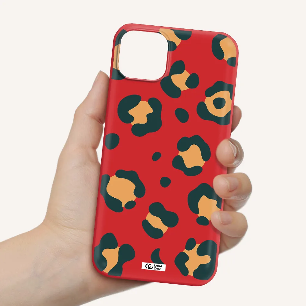 Toon Leopard Apple iPhone 14 Silicone Imperial Red Case