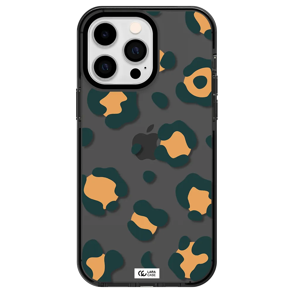 Toon Leopard Apple iPhone 15 Pro impact Smoke Black Case
