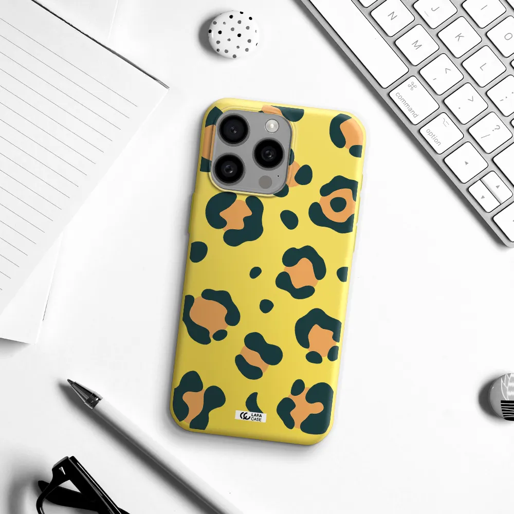 Toon Leopard Apple Iphone 15 Pro max Silicone canary yellow Case