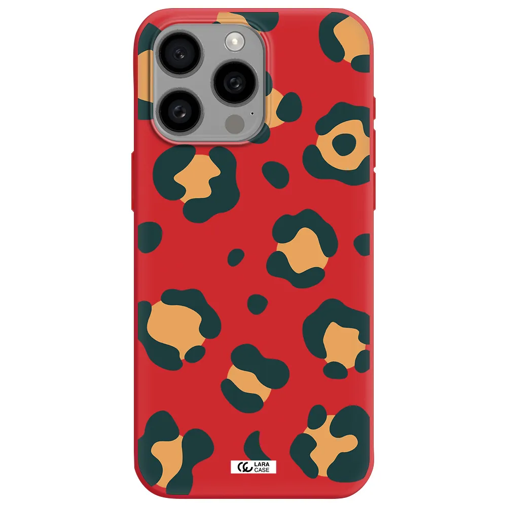 Toon Leopard Apple Iphone 15 Pro Max Silicone Imperial Red Case