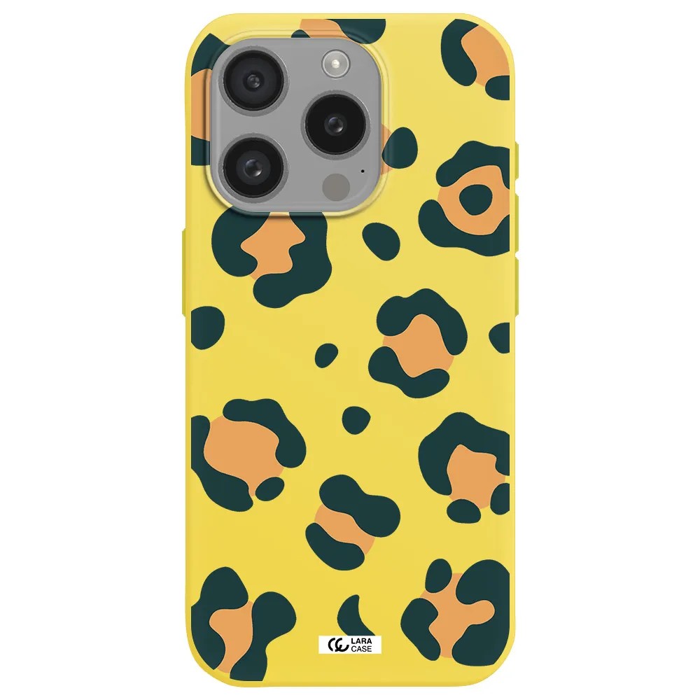 Toon Leopard Apple Iphone 15 Pro Silicone Canary Yellow Case
