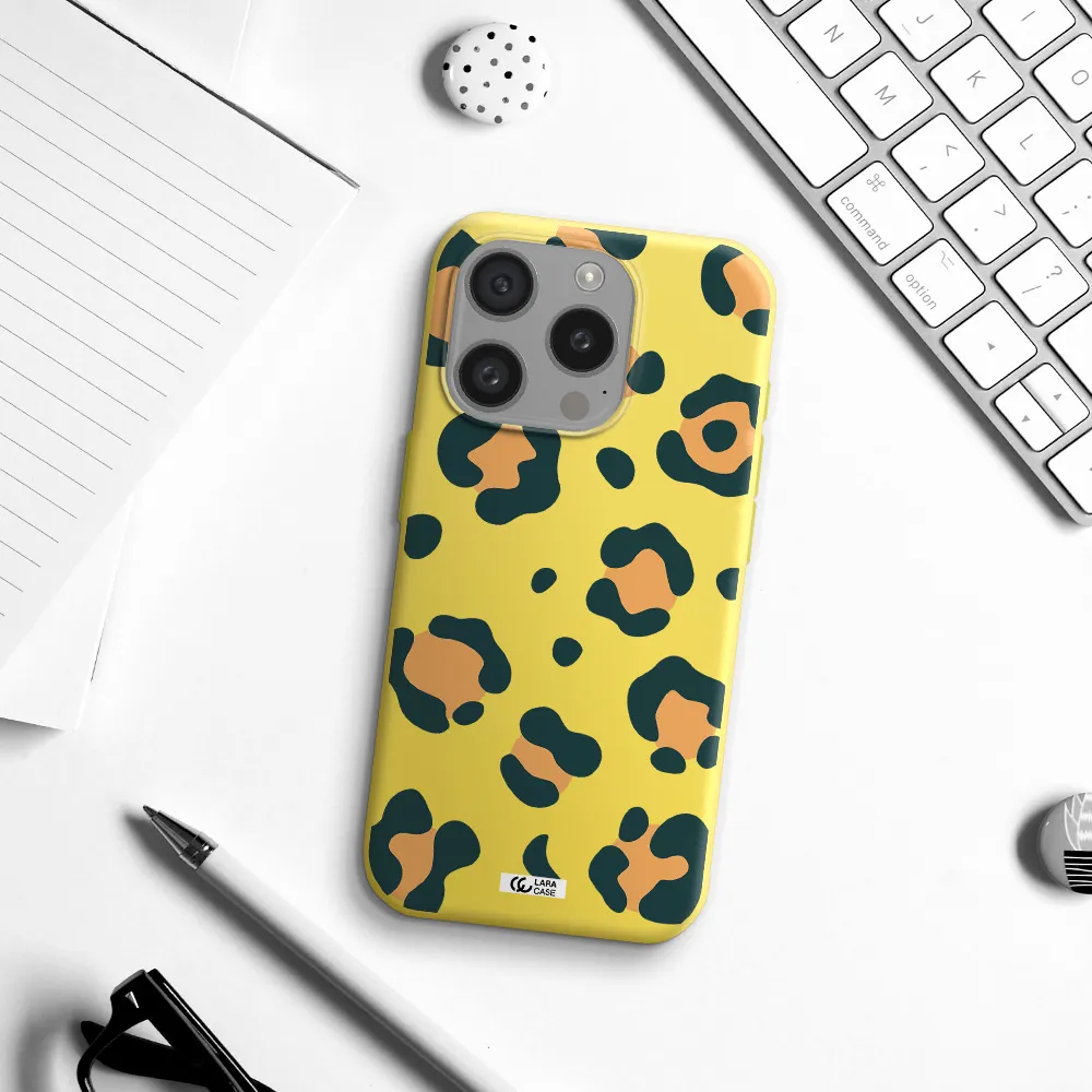 Toon Leopard Apple Iphone 15 Pro Silicone Canary Yellow Case