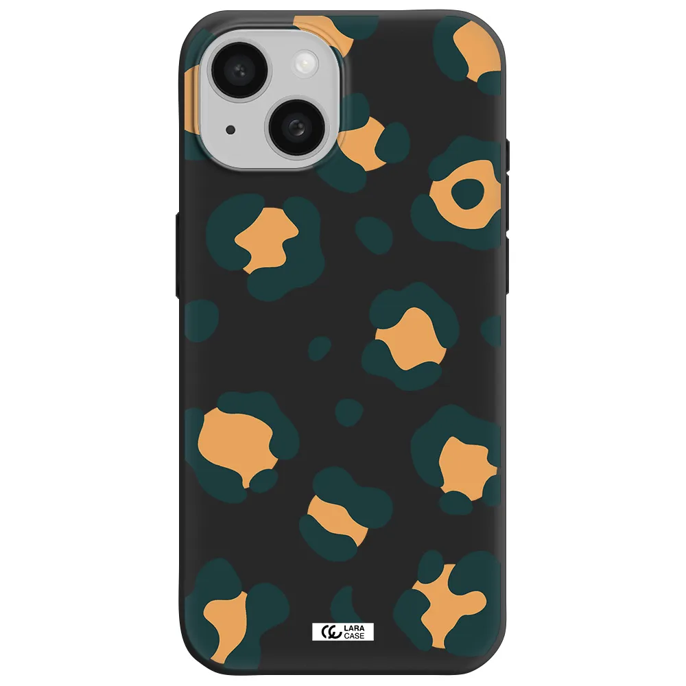 Toon Leopard Apple iPhone 15 Silicone black Case