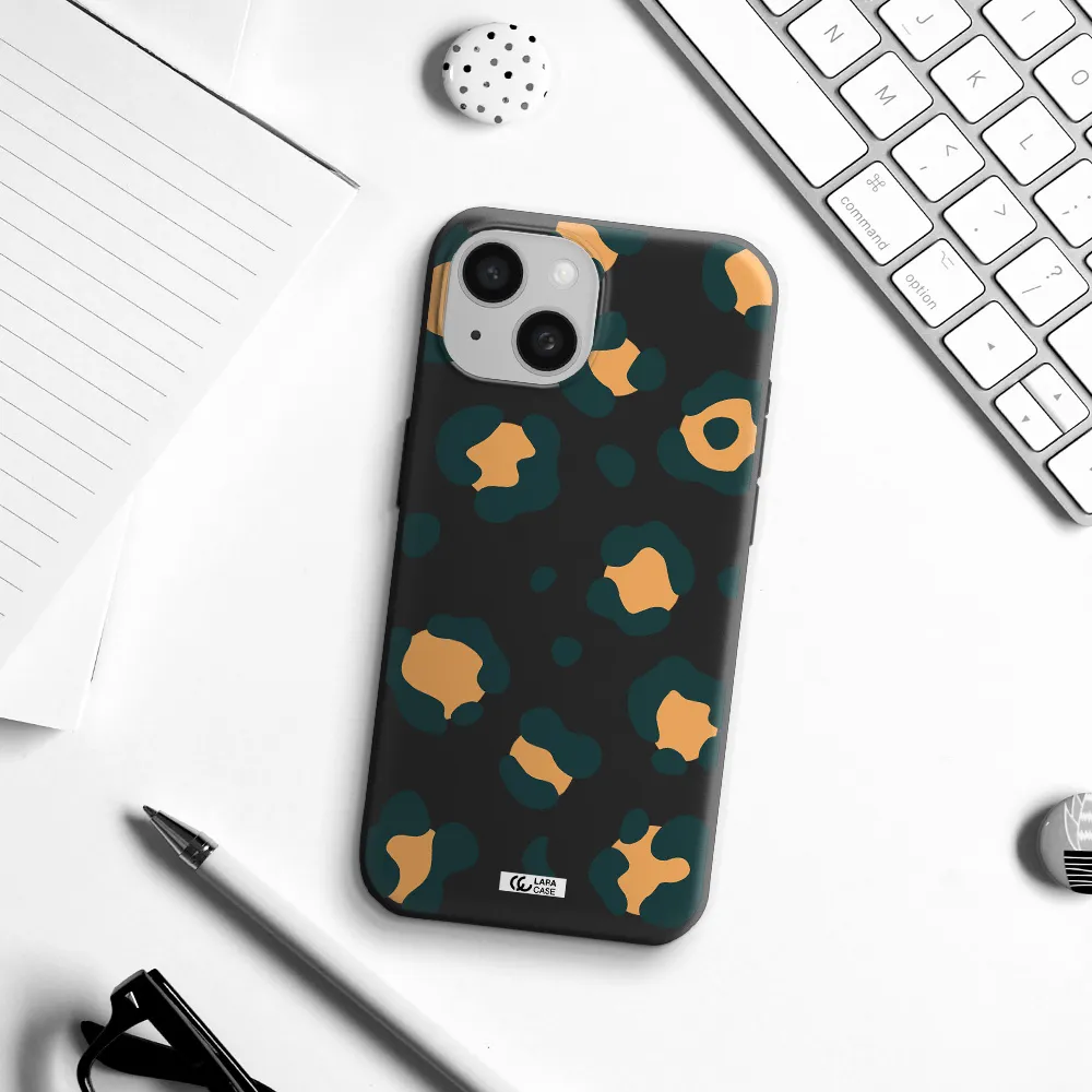 Toon Leopard Apple iPhone 15 Silicone black Case
