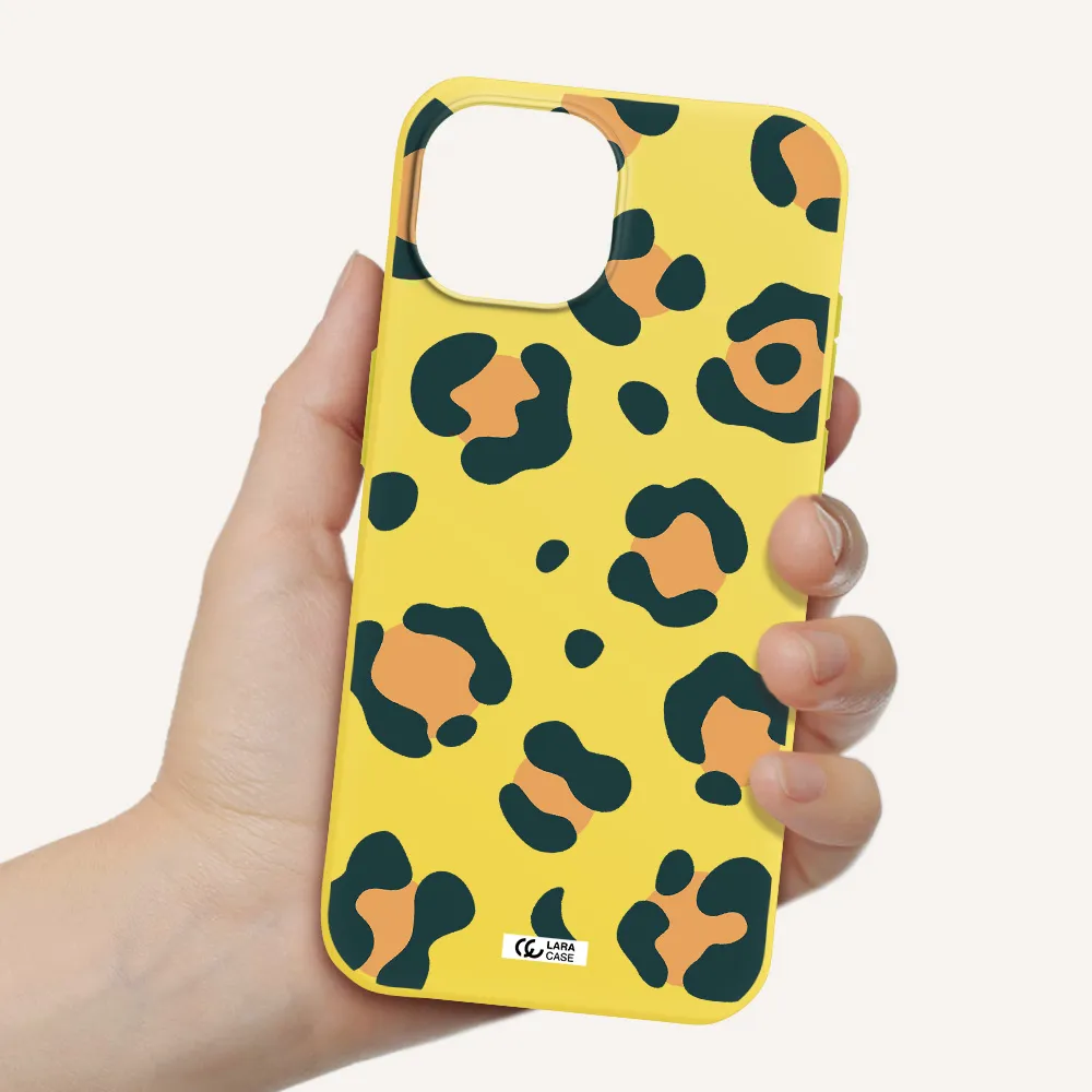 Toon Leopard Apple iPhone 15 Silicone canary yellow Case