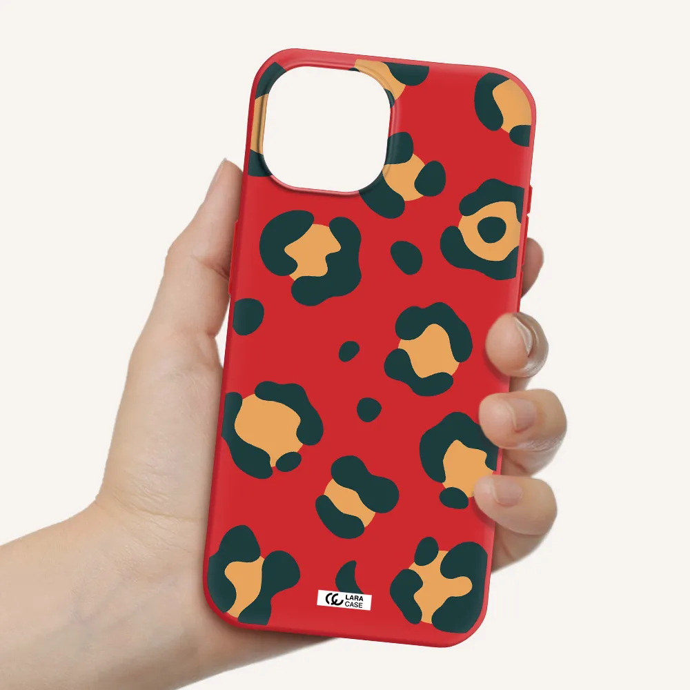 Toon Leopard Apple Iphone 15 Silicone Imperial Red Case