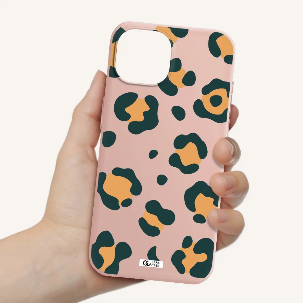 Toon Leopard Apple Iphone 15 Silicone Pastel Pink Case
