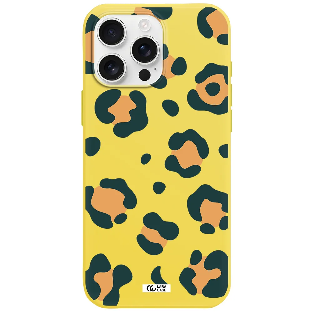 Toon Leopard Apple Iphone 16 Pro Max Silicone Canary Yellow Case