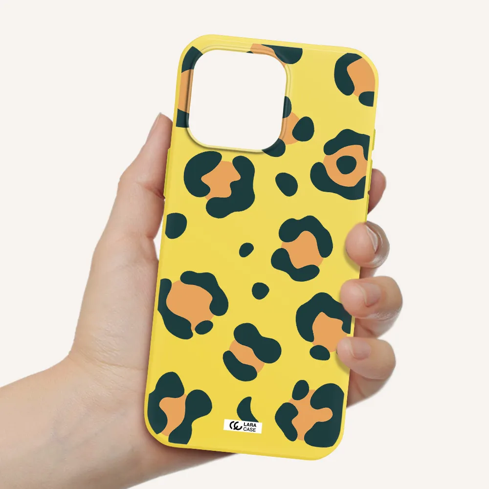 Toon Leopard Apple Iphone 16 Pro Max Silicone Canary Yellow Case