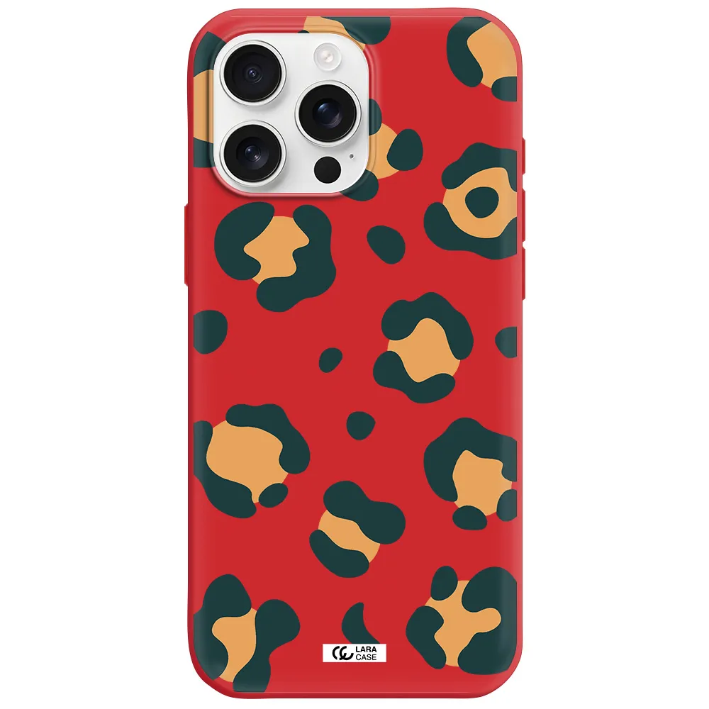 Toon Leopard Apple Iphone 16 Pro Max Silicone Imperial Red Case