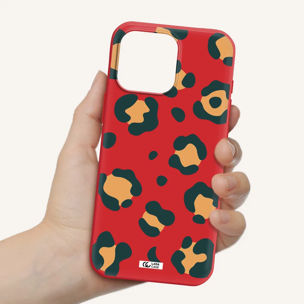 Toon Leopard Apple Iphone 16 Pro Max Silicone Imperial Red Case