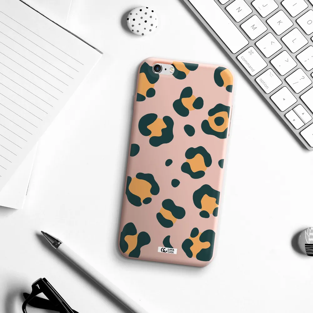 Toon Leopard Apple iPhone 6 plus Silicone pastel pink Case