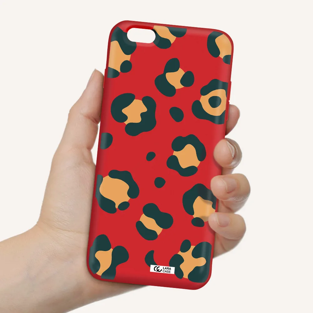 Toon Leopard Apple iPhone 6 s plus Silicone Imperial Red Case