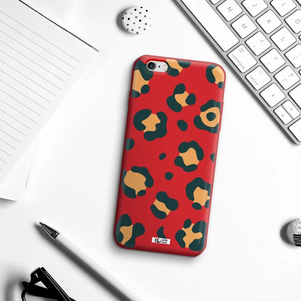 Toon Leopard Apple iPhone 6 s plus Silicone Imperial Red Case
