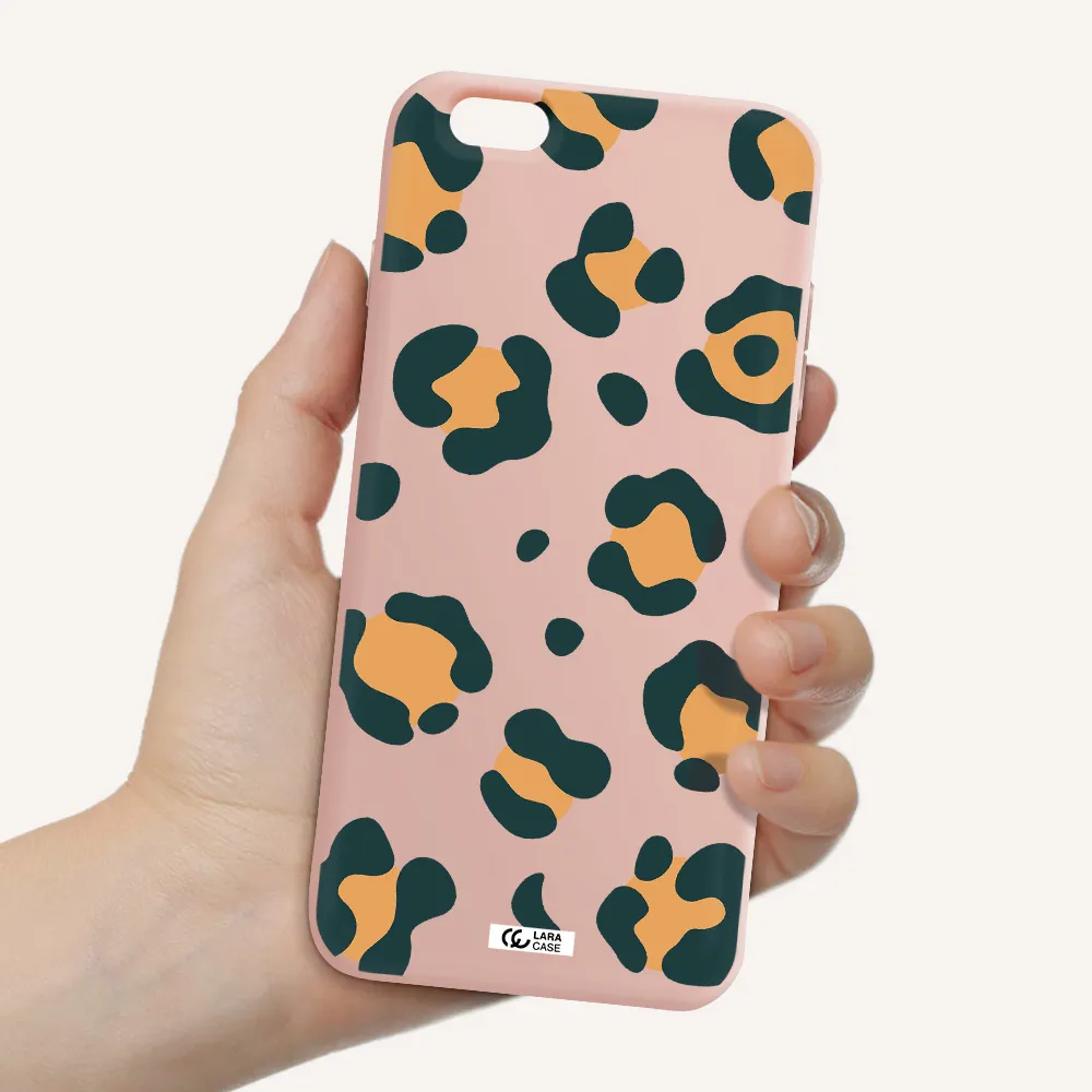 Toon Leopard Apple iPhone 6 s plus Silicone pastel pink Case