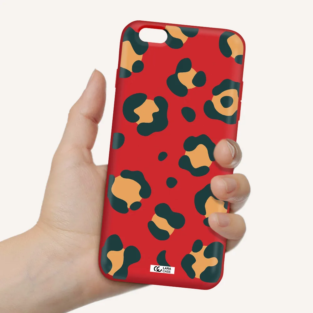 Toon Leopard Apple iPhone 6S Silicone Imperial Red Case