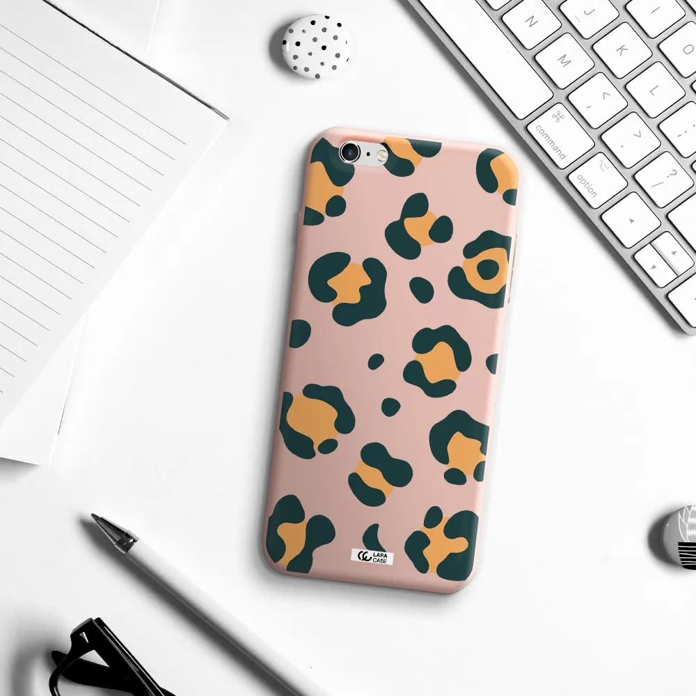 Toon Leopard Apple iPhone 6S Silicone pastel pink Case