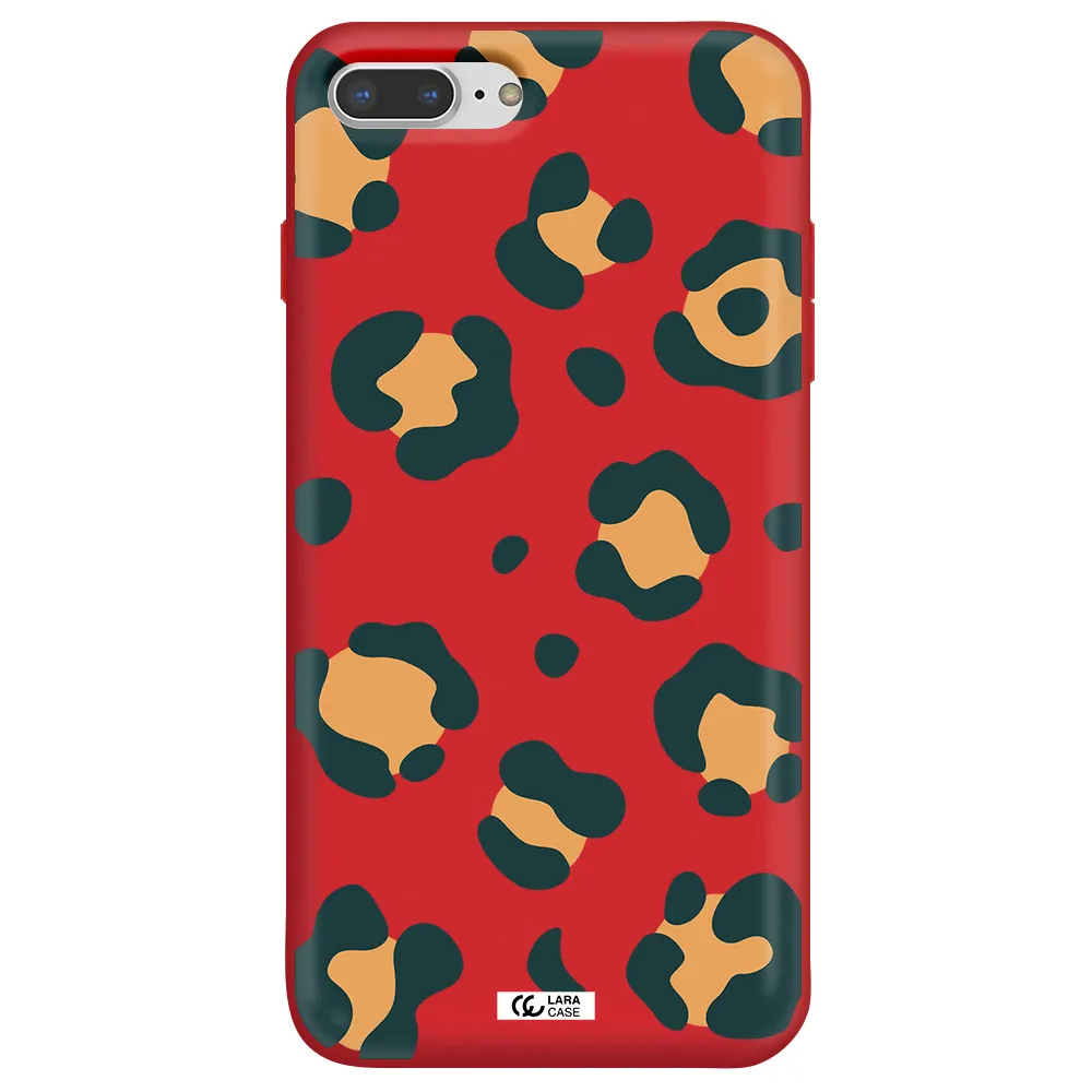 Toon Leopard Apple iPhone 7 plus Silicone Imperial Red Case
