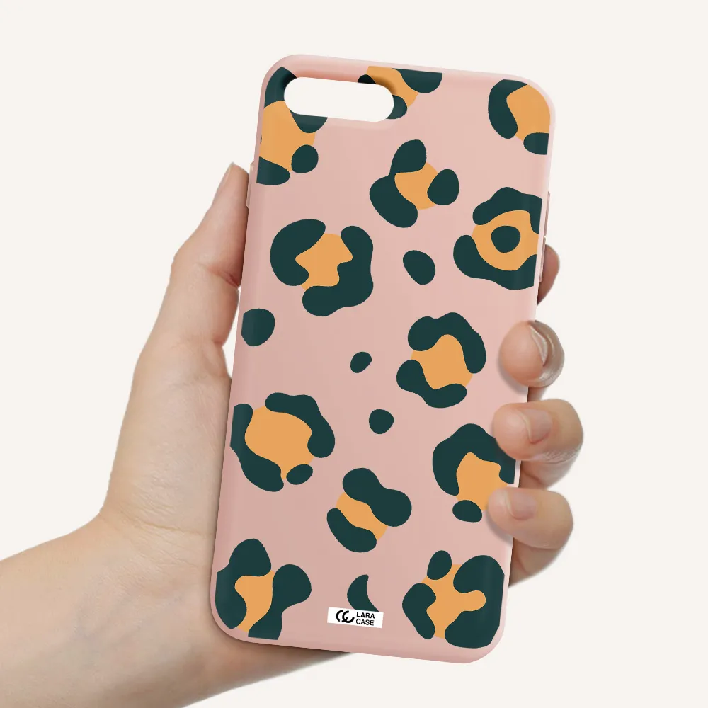 Toon Leopard Apple iPhone 7 plus Silicone pastel pink Case