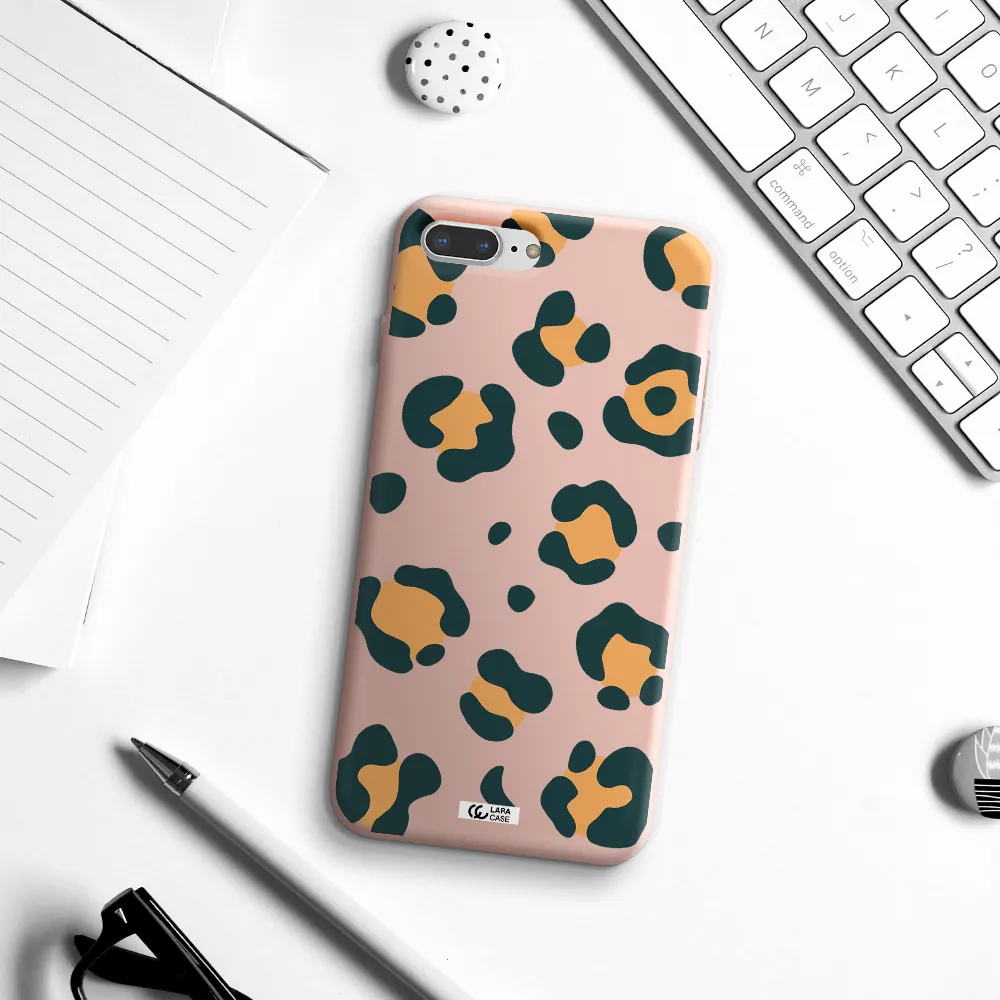 Toon Leopard Apple iPhone 7 plus Silicone pastel pink Case