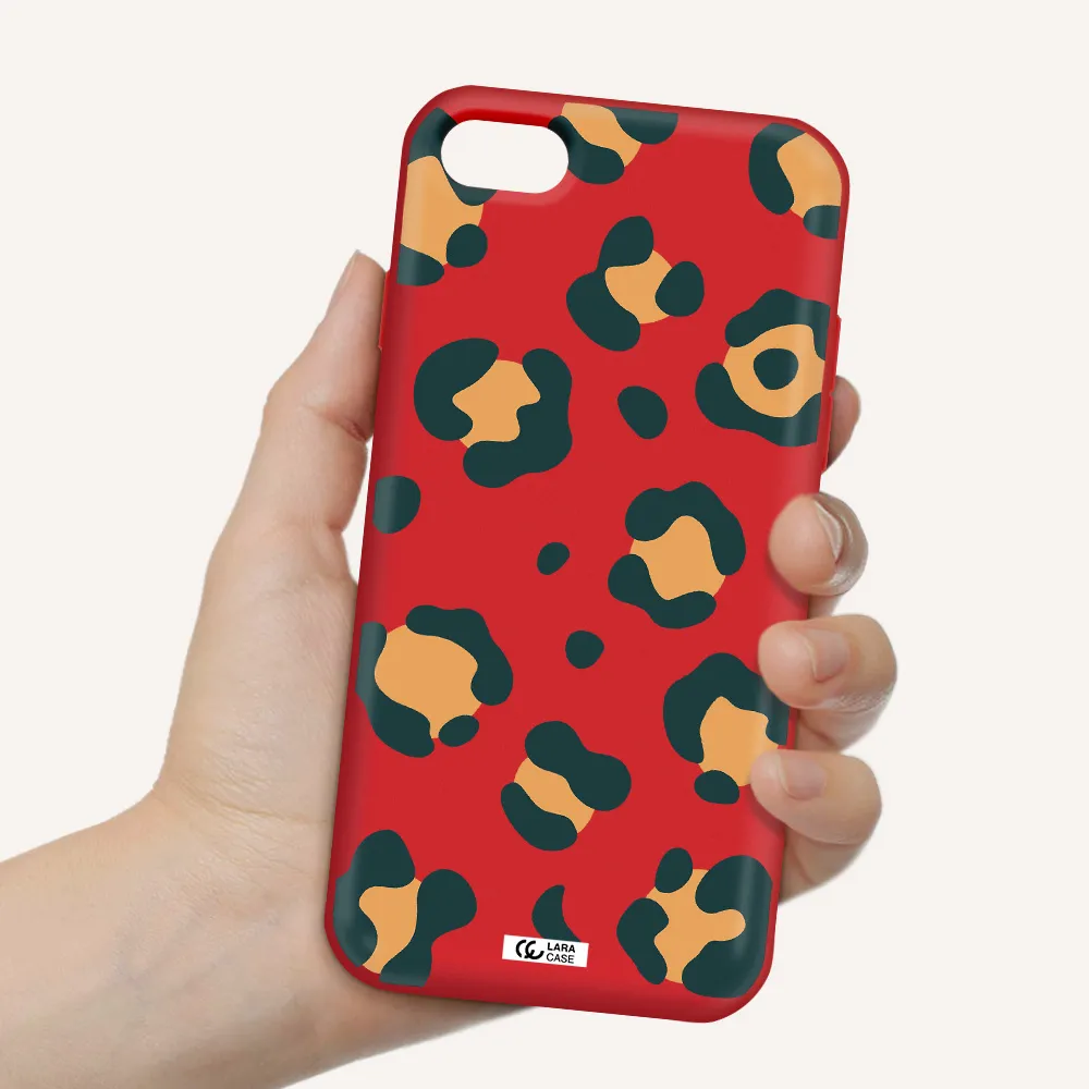 Toon Leopard Apple iPhone 7 Silicone Imperial Red Case