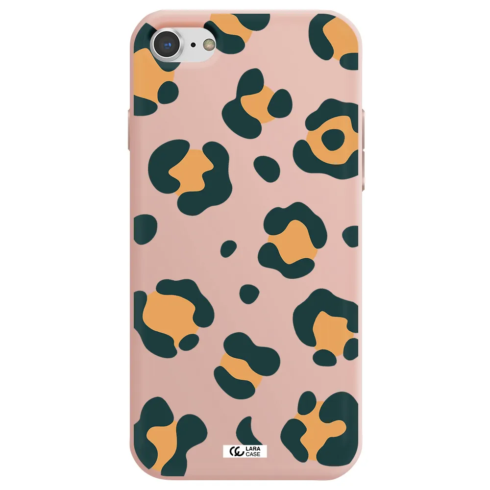Toon Leopard Apple iPhone 7 Silicone pastel pink Case