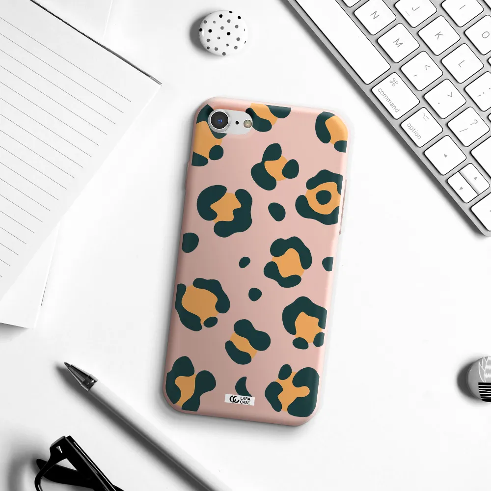 Toon Leopard Apple iPhone 7 Silicone pastel pink Case