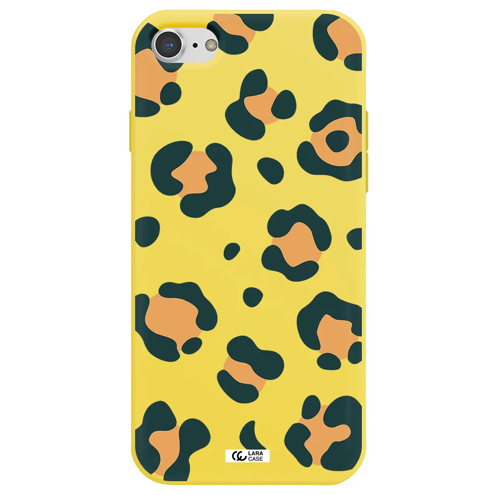 Toon Leopard Apple iPhone 8 Silicone canary yellow Case