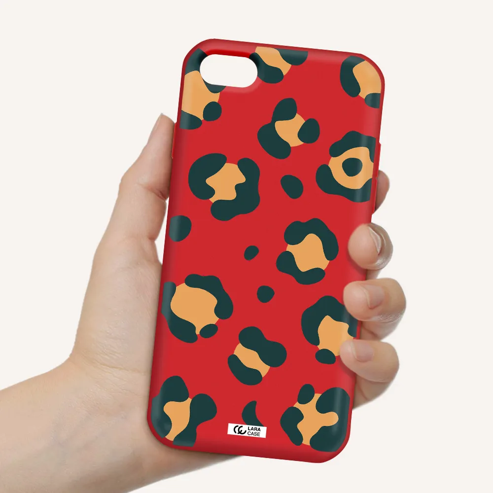 Toon Leopard Apple iPhone 8 Silicone Imperial Red Case