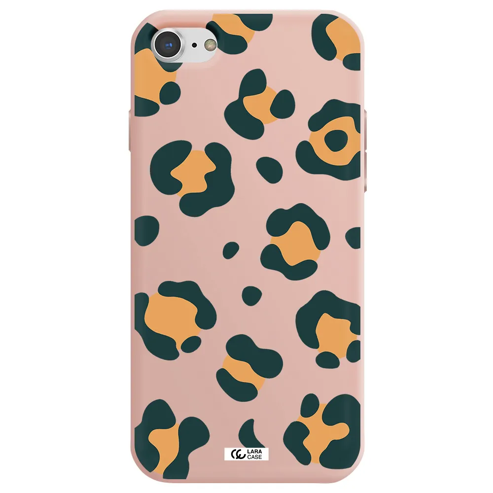 Toon Leopard Apple iPhone 8 Silicone pastel pink Case