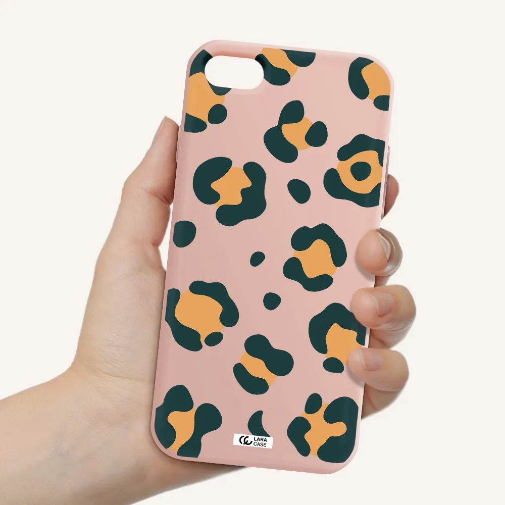 Toon Leopard Apple iPhone 8 Silicone pastel pink Case