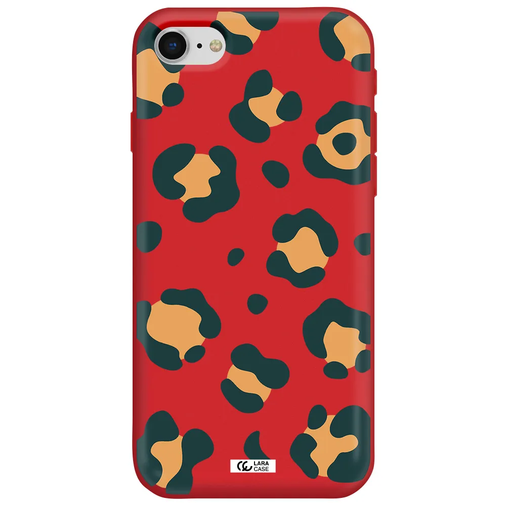 Toon Leopard Apple iPhone se 2020 Silicone Imperial Red Case
