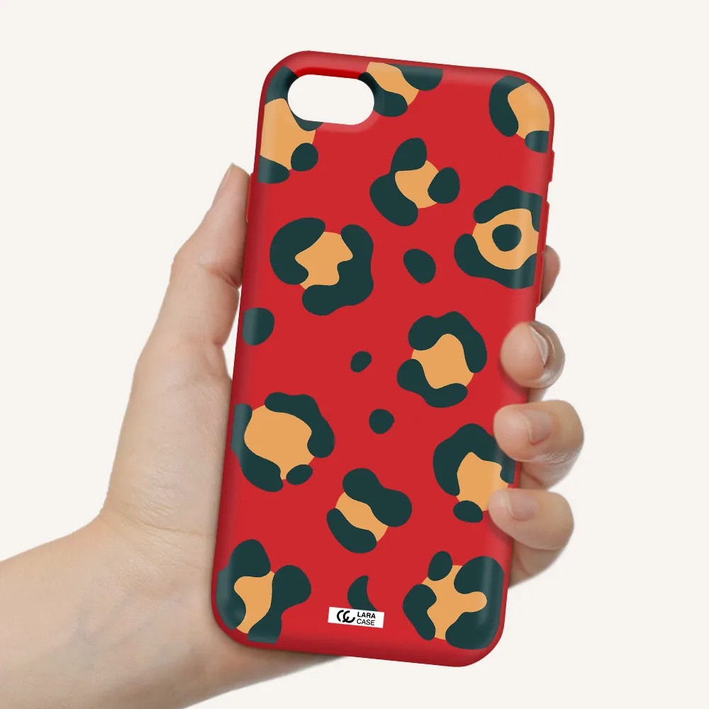 Toon Leopard Apple iPhone se 2020 Silicone Imperial Red Case