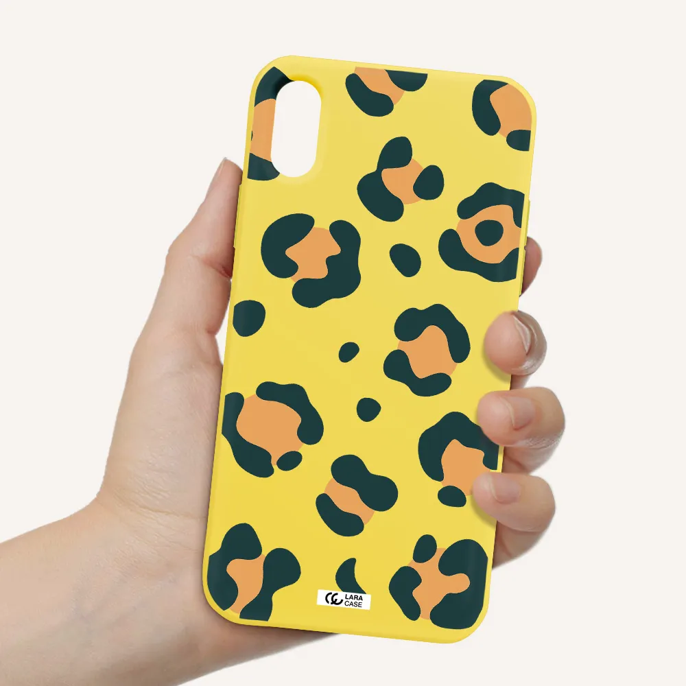 Toon Leopard Apple iPhone X Silicone canary yellow Case