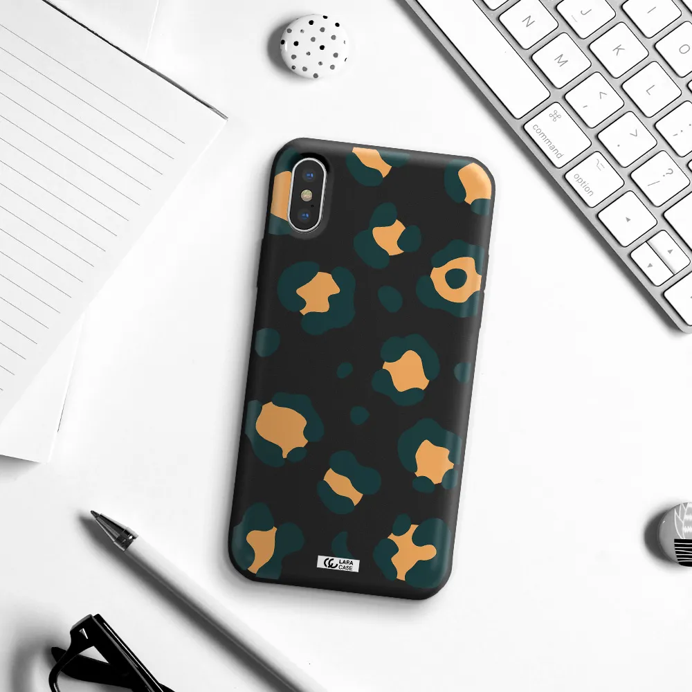 Toon Leopard Apple iPhone XS Silicone black Case