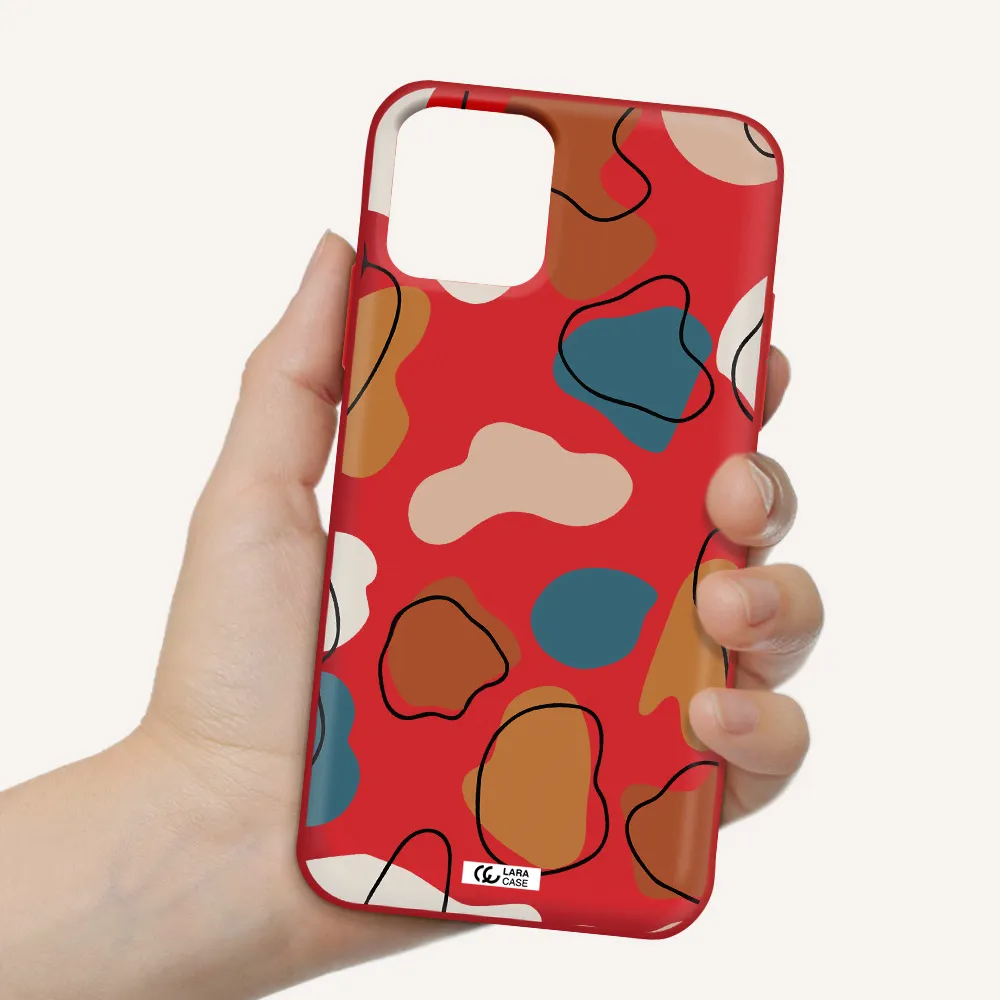 Boho Art Apple iPhone 11 pro max Silicone Imperial Red Case