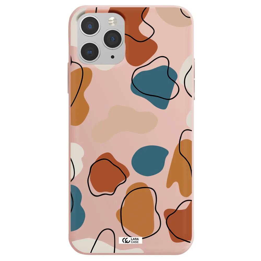 Boho Art Apple iPhone 11 pro max Silicone pastel pink Case