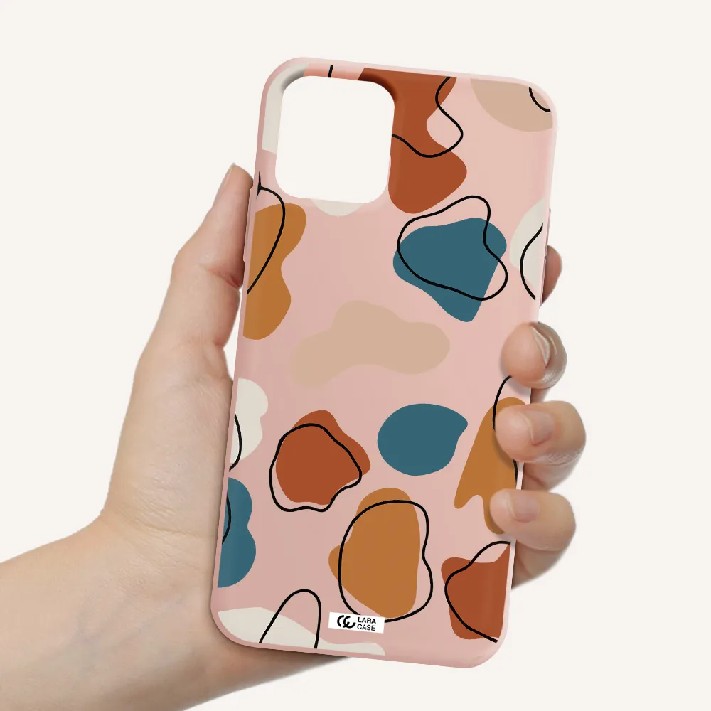 Boho Art Apple iPhone 11 pro max Silicone pastel pink Case